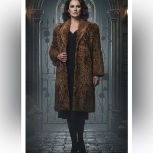 Vintage 80s/90s Astrakhan Karakul
Persian Lamb Fur Coat M/L - Fur
Button & Pads